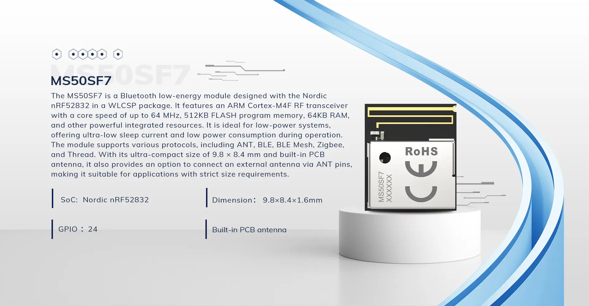 nRF52832-MS50SF7 - MinewSemi Store