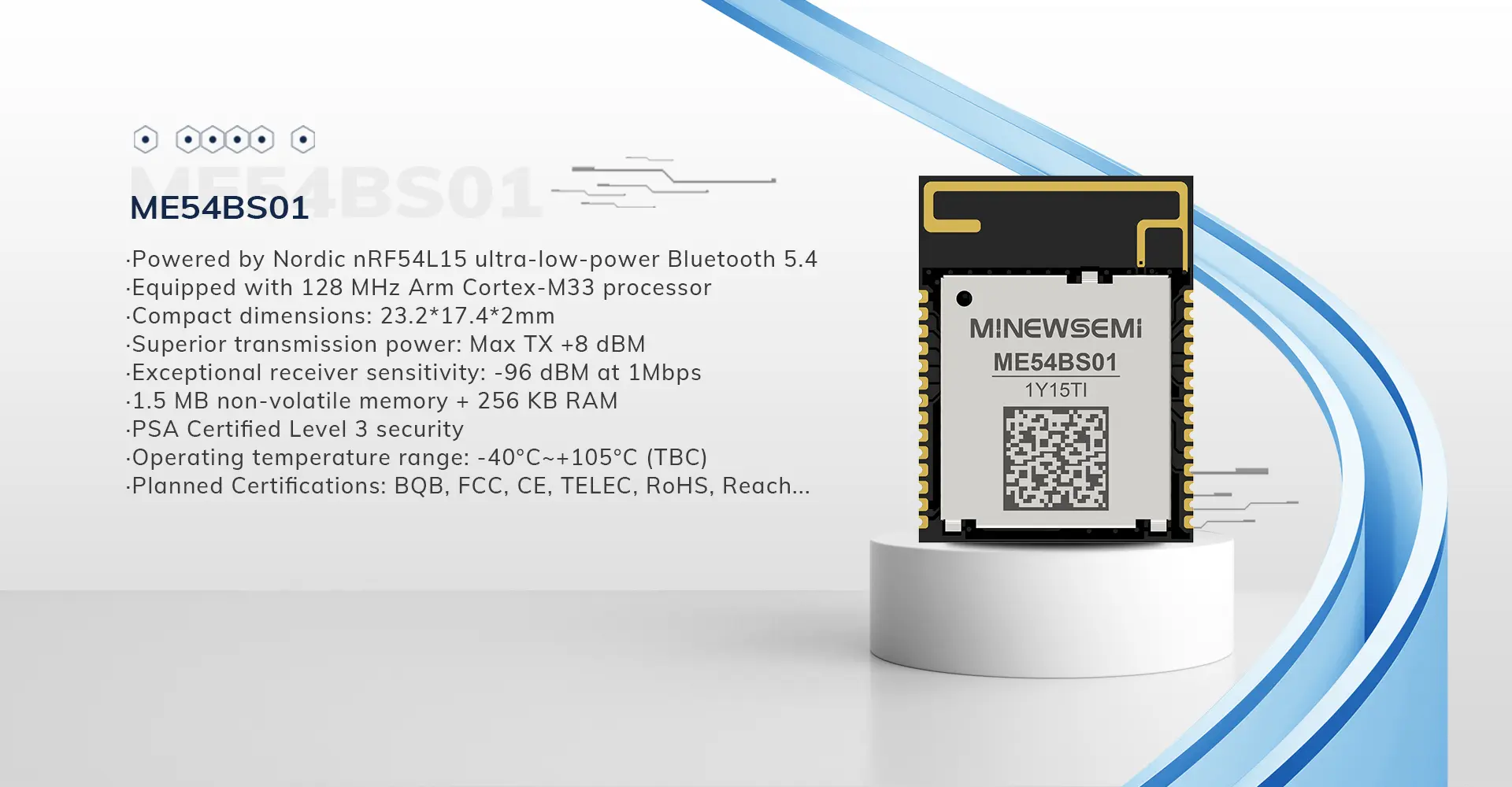 ME54BS01-nRF54L15 Bluetooth 6.0 module